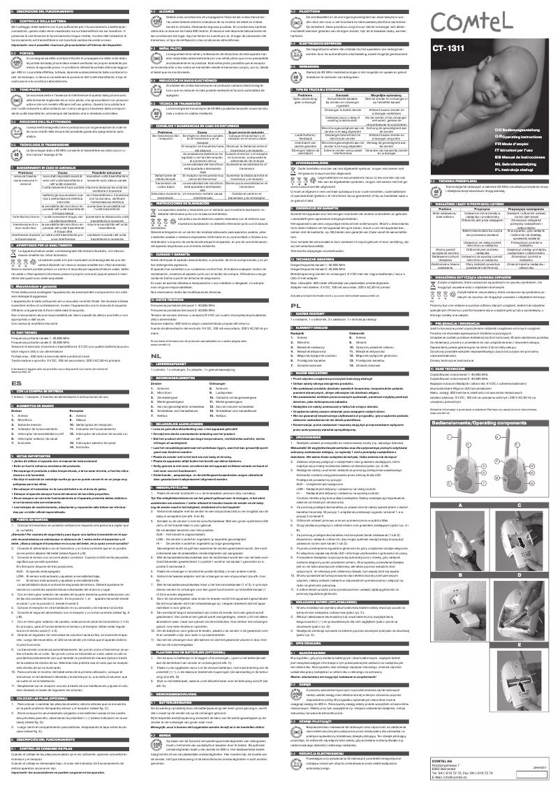 Image de la première page du manuel de l'appareil CT-1311