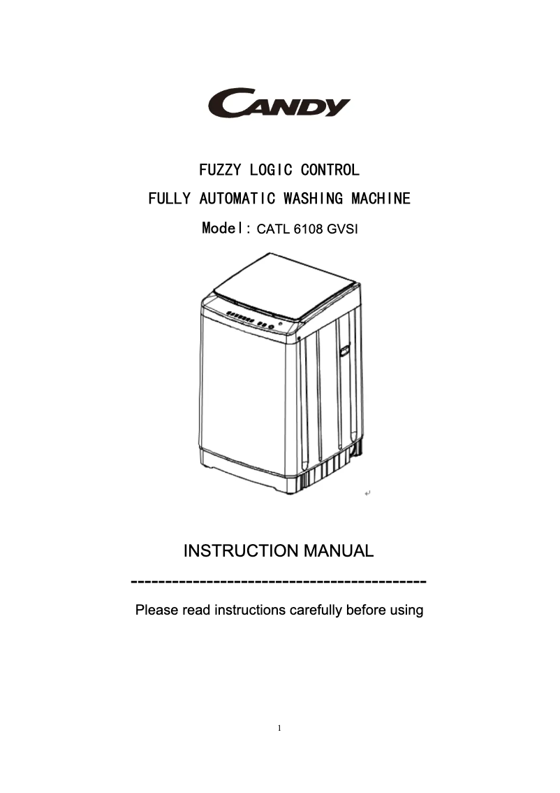 Page 1 de la notice Manuel utilisateur Candy CATL 6140SZ