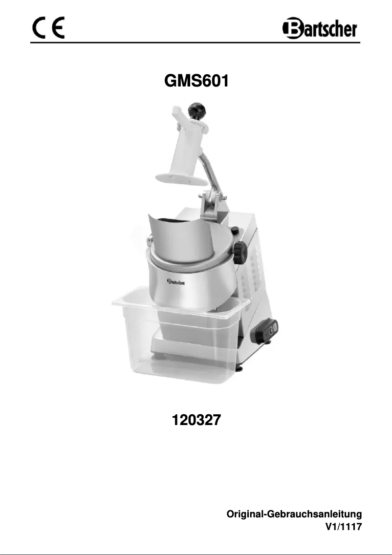 Page 1 de la notice Manuel utilisateur Bartscher GMS601