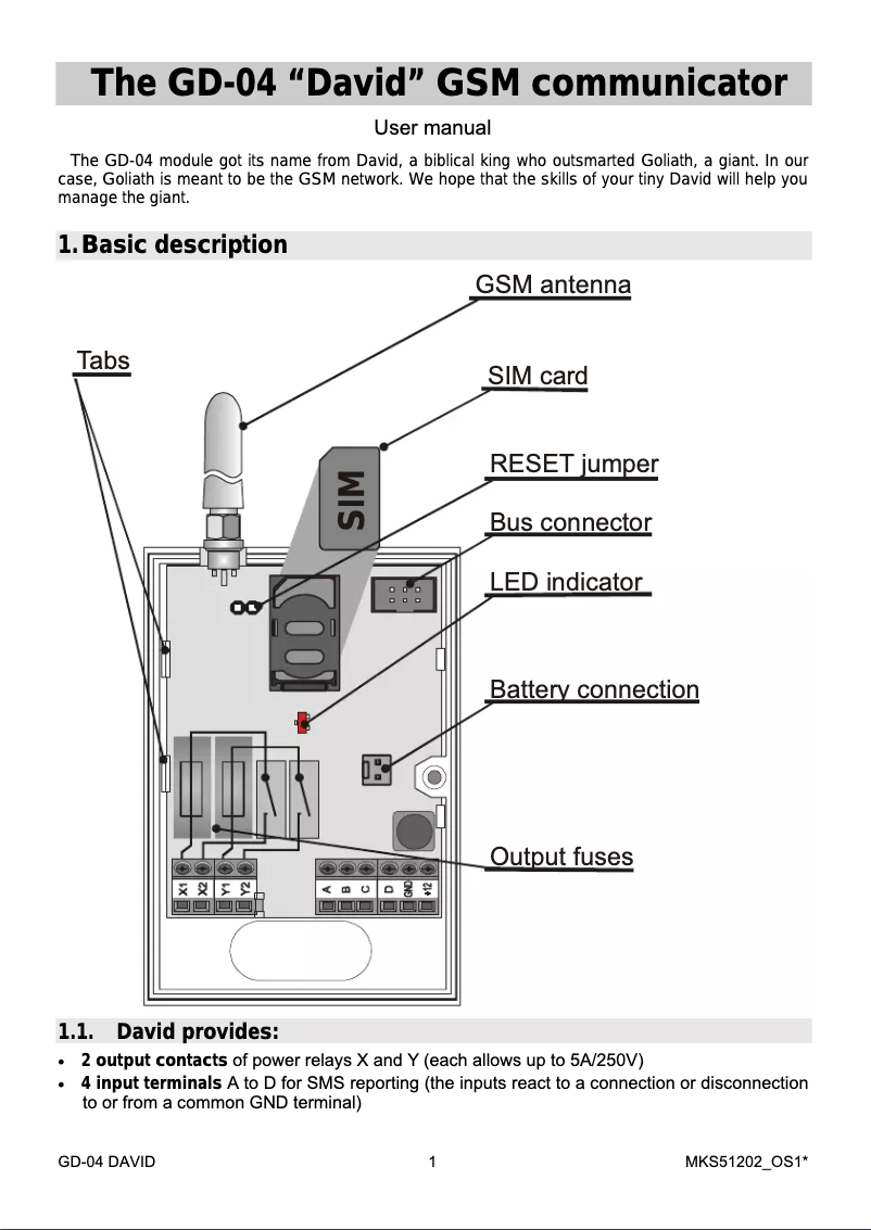 Image de la première page du manuel de l'appareil GD-04