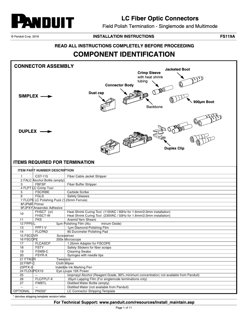 Página 1 del manual Manual de instrucciones Panduit FSCRIBE