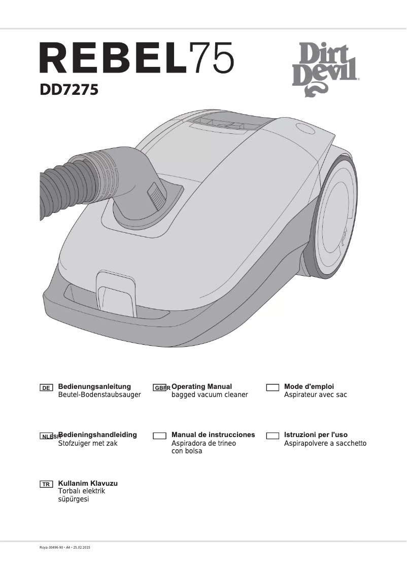 Page n°1 - Manuel utilisateur Dirt Devil Rebel 75 HE