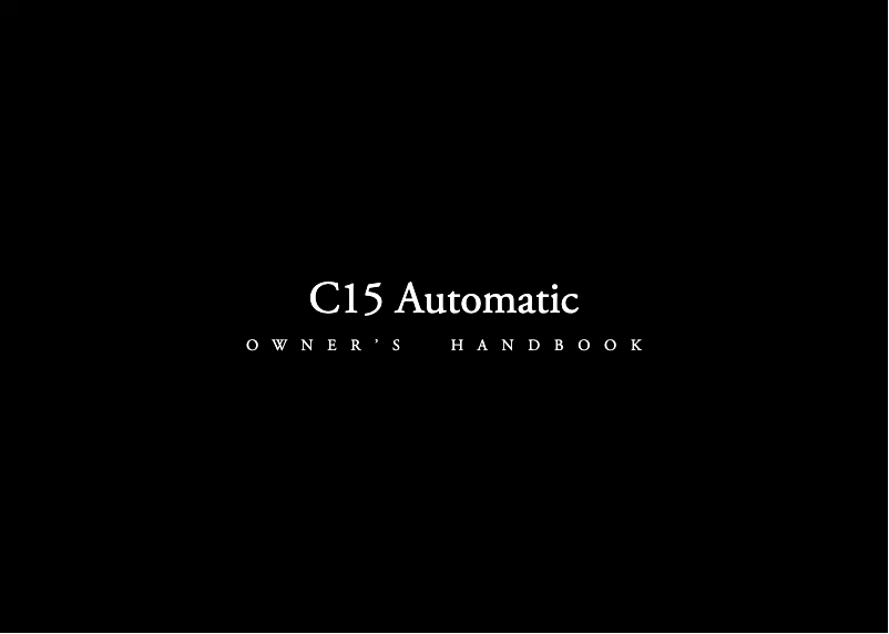 Image de la première page du manuel de l'appareil C15 Automatic