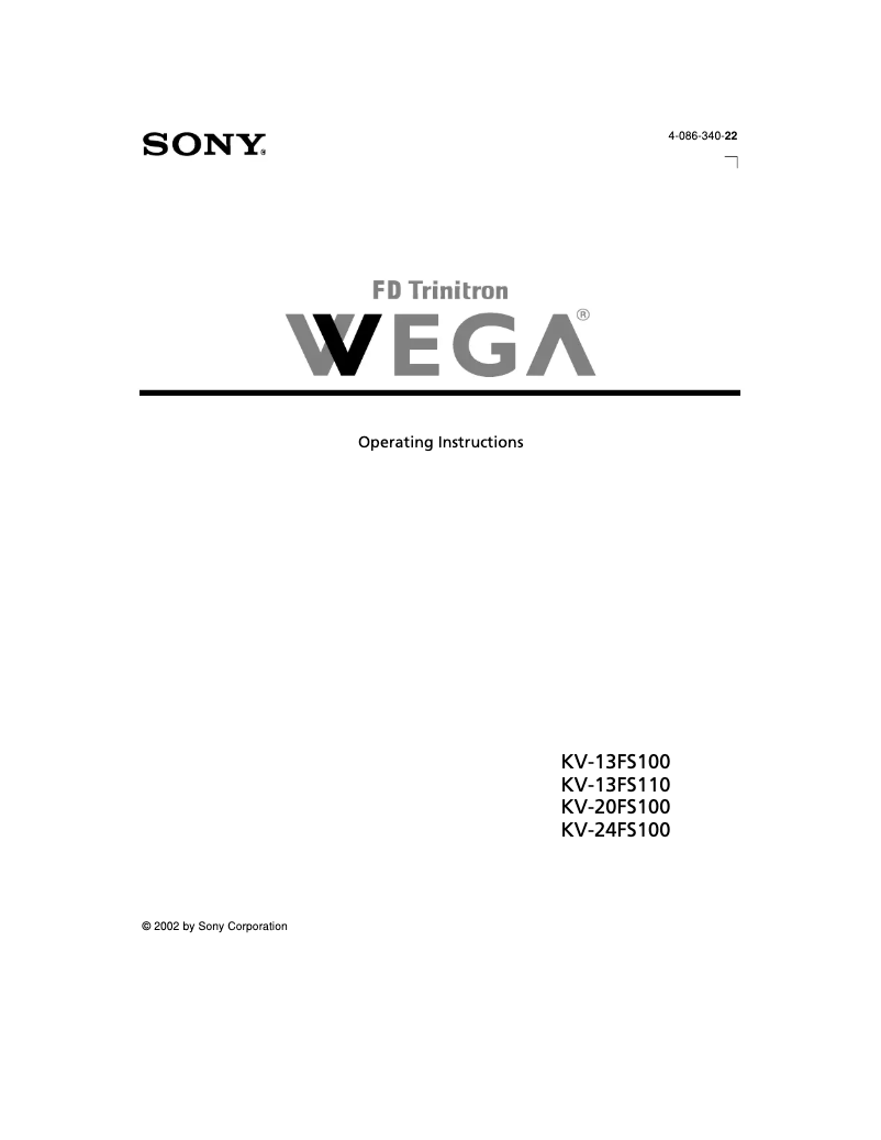 Page 1 de la notice Manuel utilisateur Sony KV-13FS110