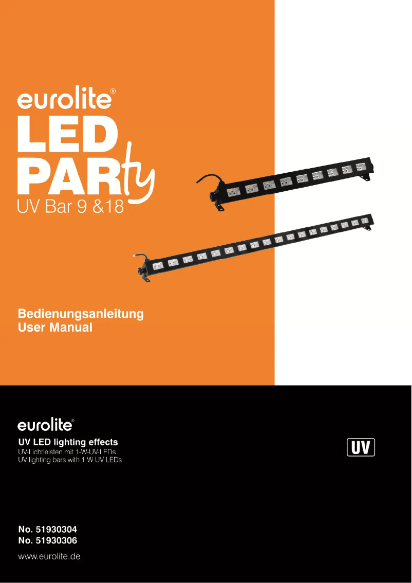 Page 1 de la notice Manuel utilisateur Eurolite LED Party UV Bar-18