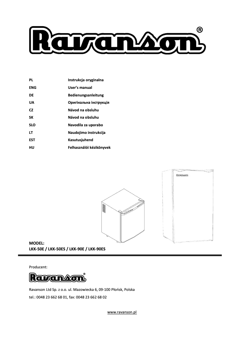 Page n°1 - Manuel utilisateur Ravanson LKK-90E