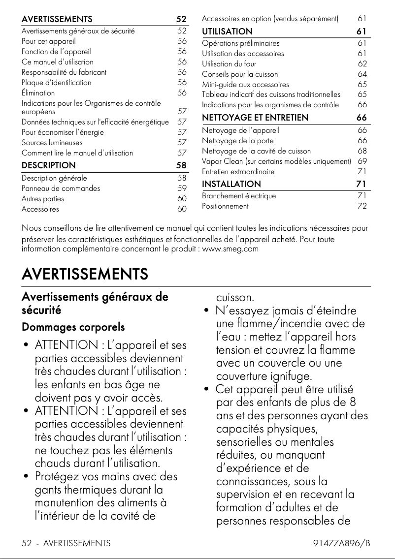 Image de la première page du manuel de l'appareil SF64M3TVX