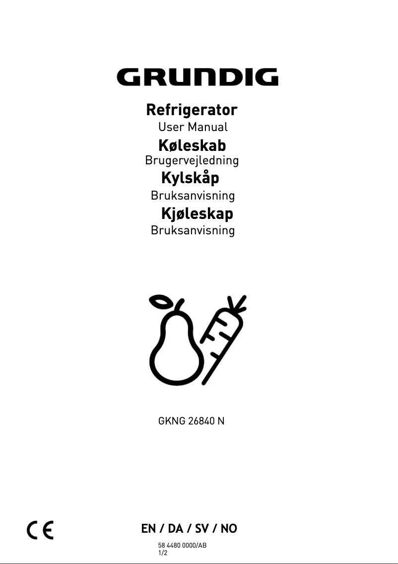 Page 1 de la notice Manuel utilisateur Grundig GKNG 26840 N