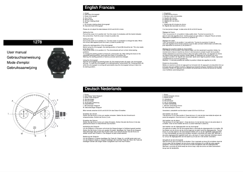 Page n°1 - Manuel utilisateur Davis 1278