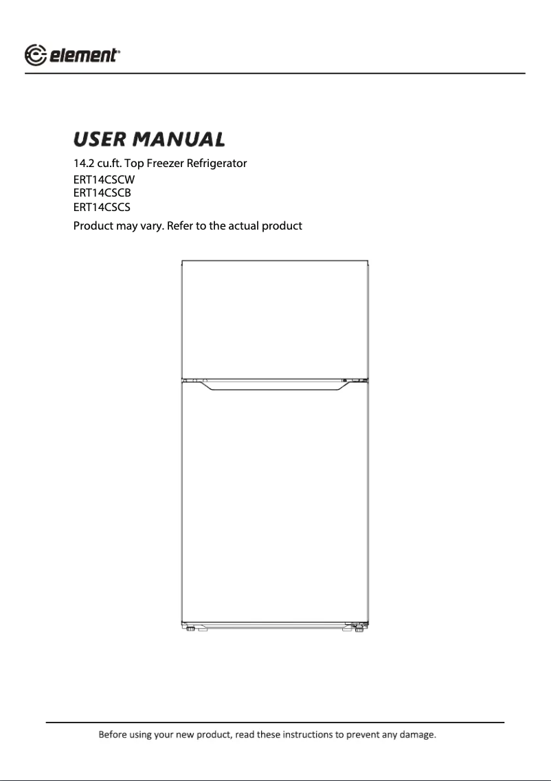 Image de la première page du manuel de l'appareil ERT14CSCS