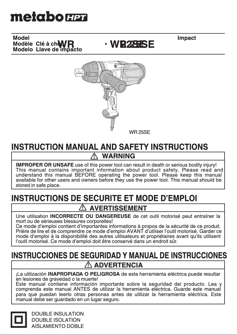 Image de la première page du manuel de l'appareil WR22SE