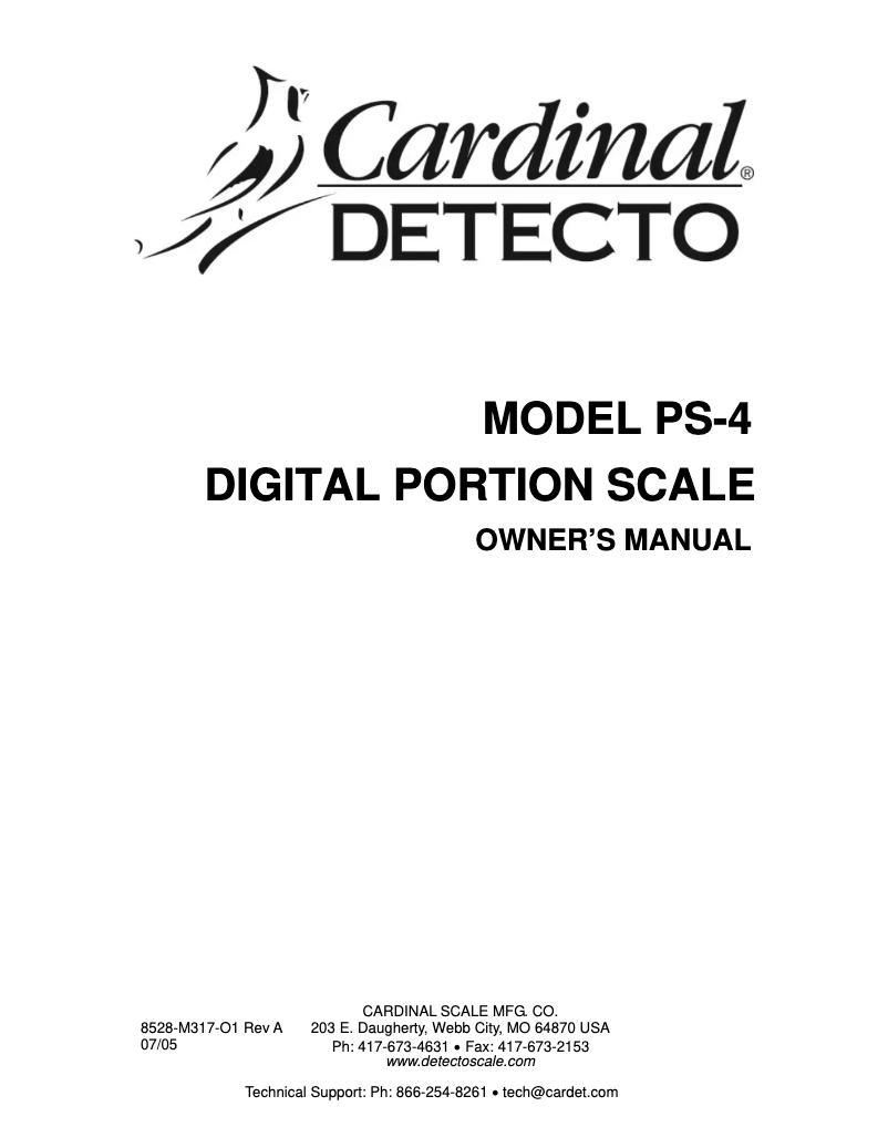 Image de la première page du manuel de l'appareil PS-4