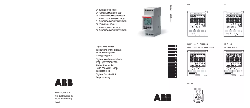 Page 1 of the manual User Manual ABB D1 Plus 24