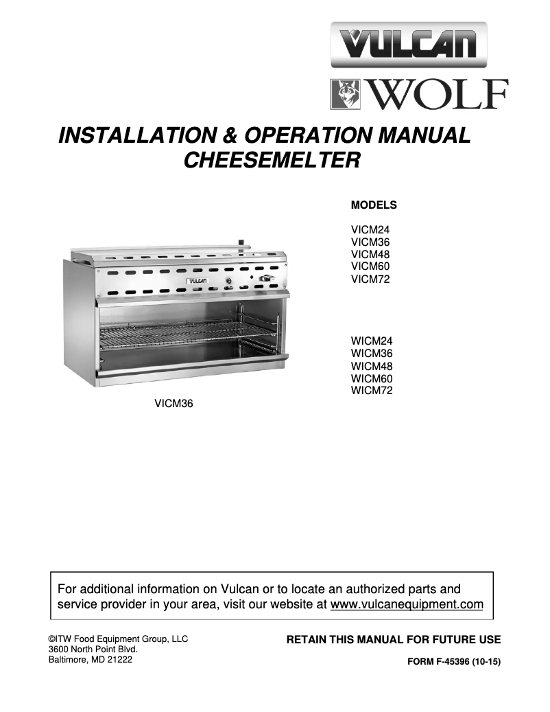 Page 1 de la notice Manuel utilisateur Wolf WICM72