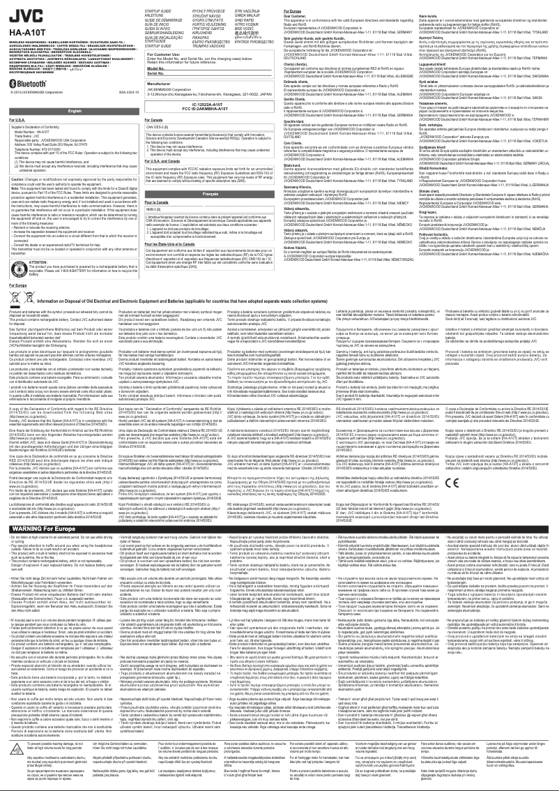 Image de la première page du manuel de l'appareil HA-A10T