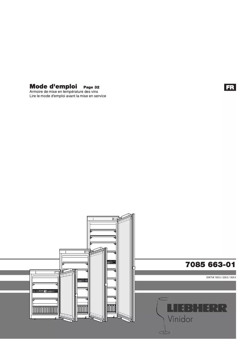Image de la première page du manuel de l'appareil EWTdf 2353 Vinidor