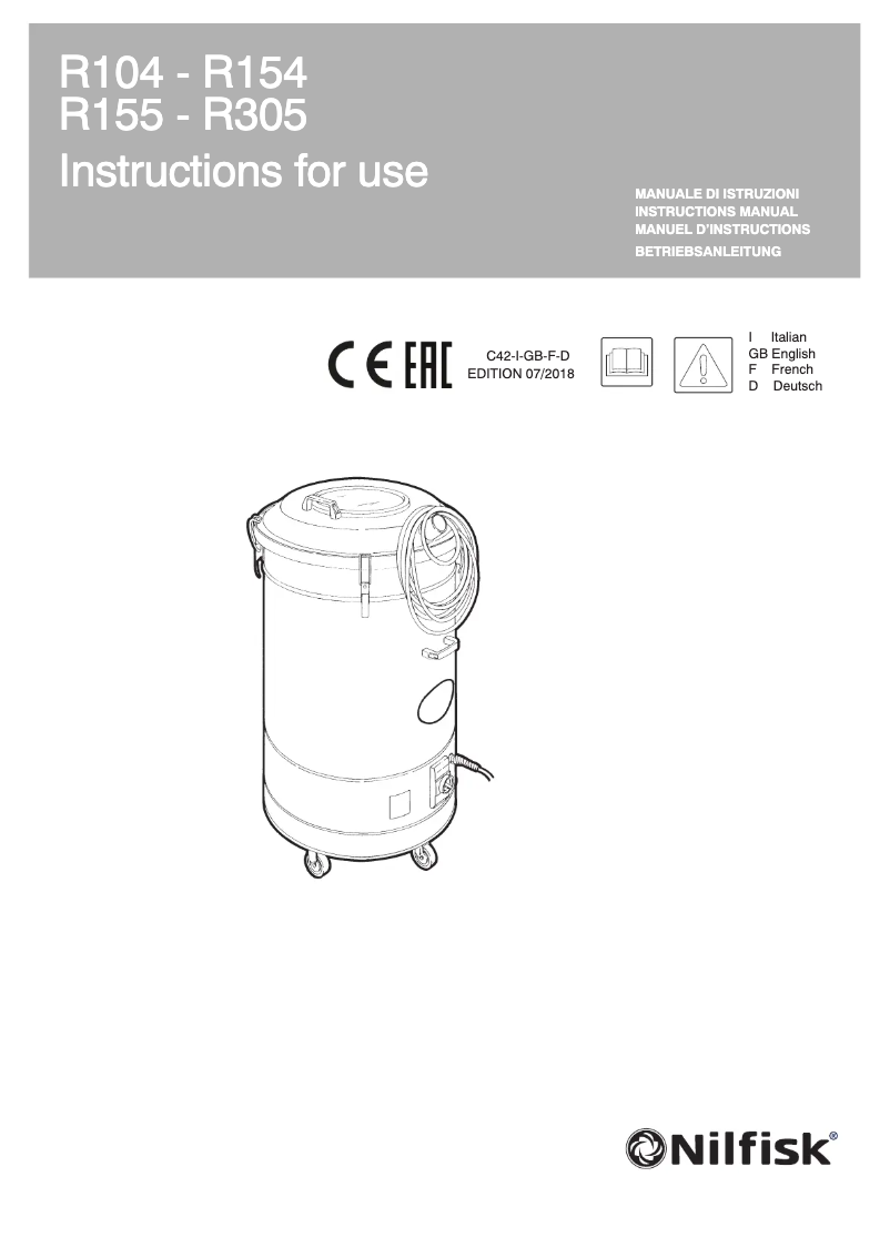 Page n°1 - Manuel utilisateur Nilfisk iD50