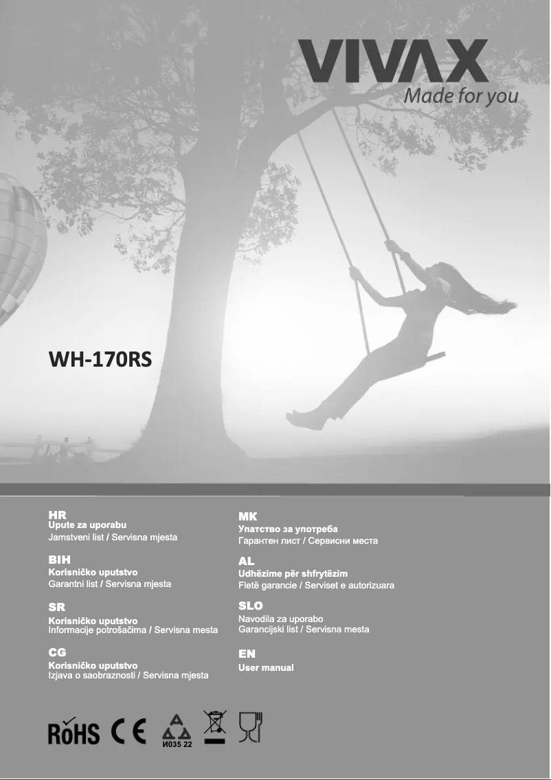 Page n°1 - Manuel utilisateur Vivax WH-170RS