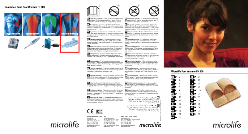 Page n°1 - Manuel utilisateur Microlife FH 600