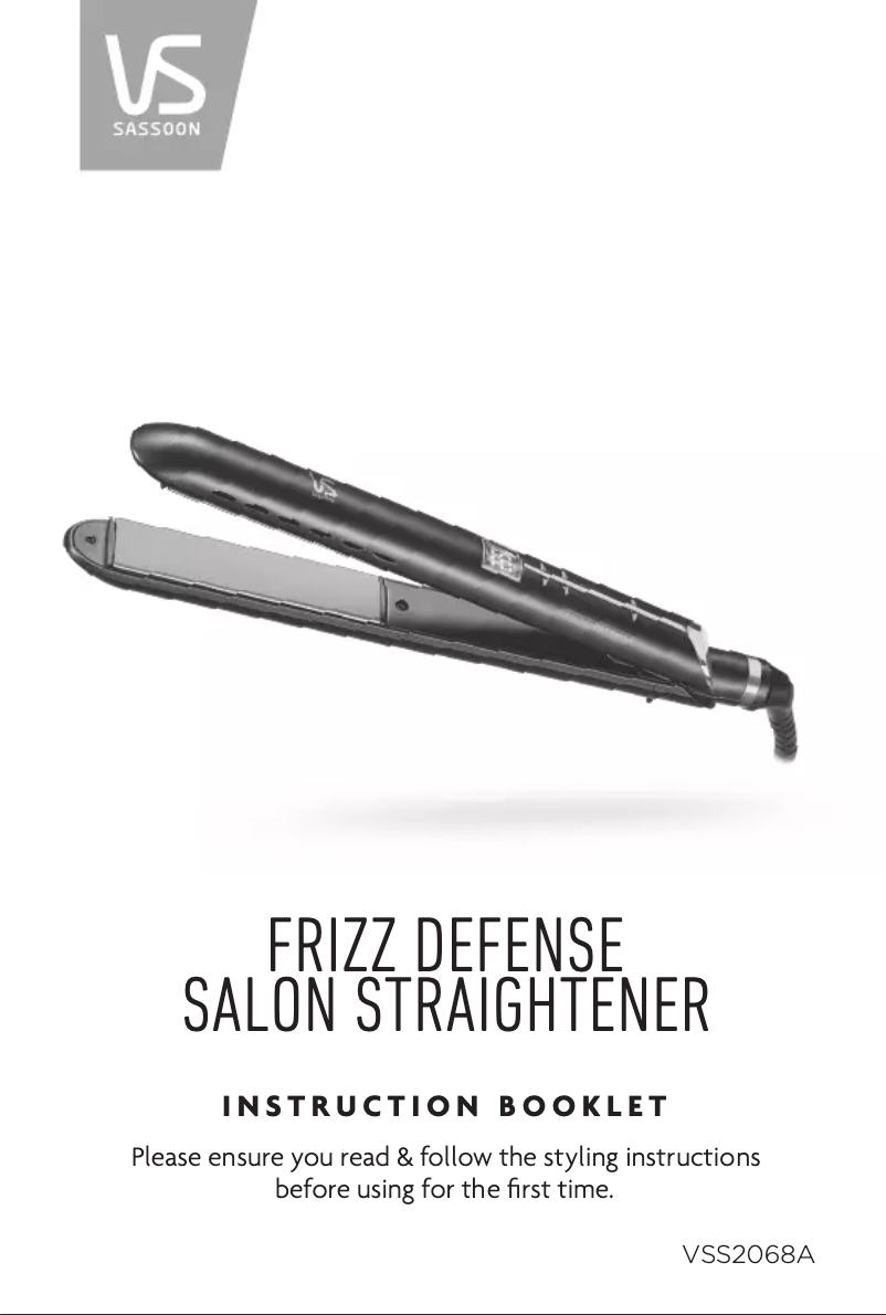 Page 1 de la notice Manuel utilisateur VS Sassoon Frizz Defense VSS2068A