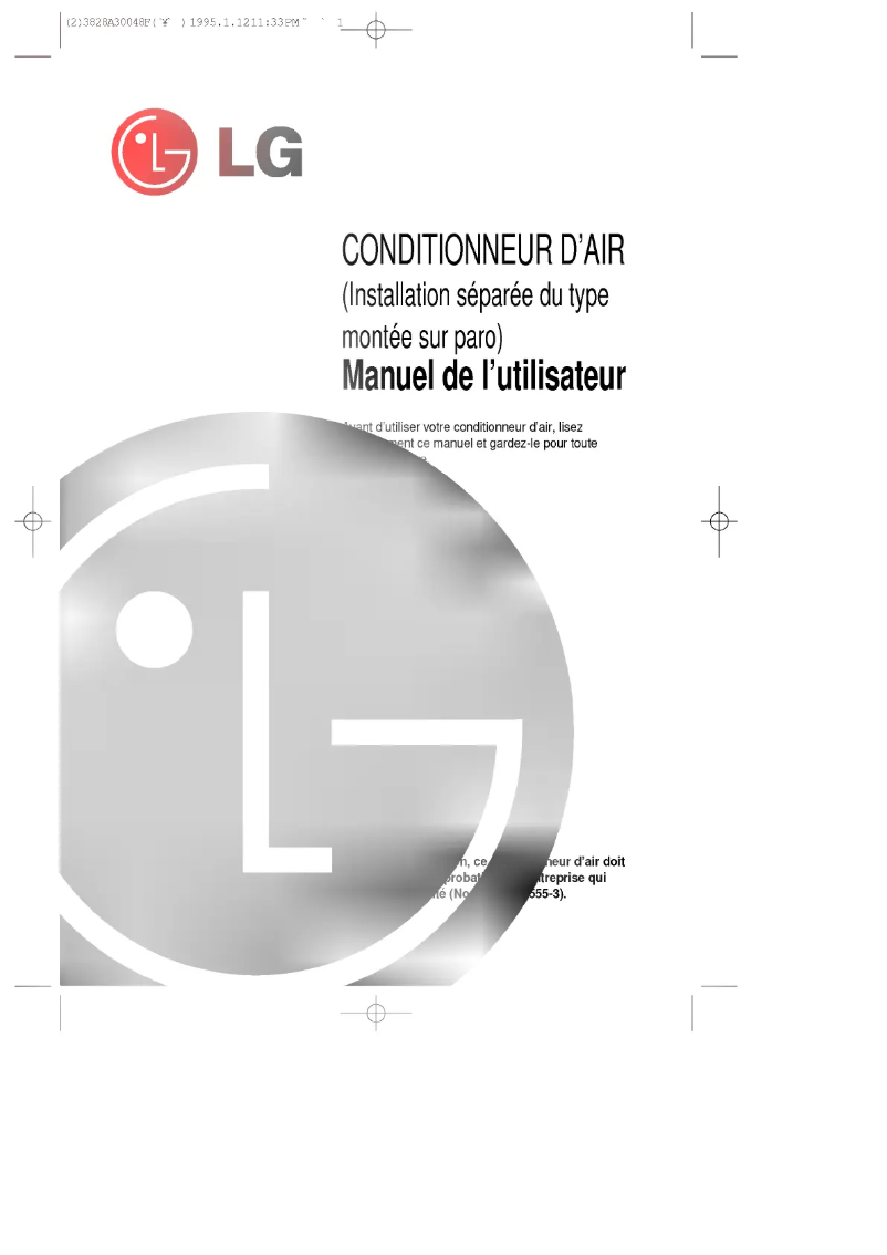 Page n°1 - Manuel utilisateur LG LS-K1864HL