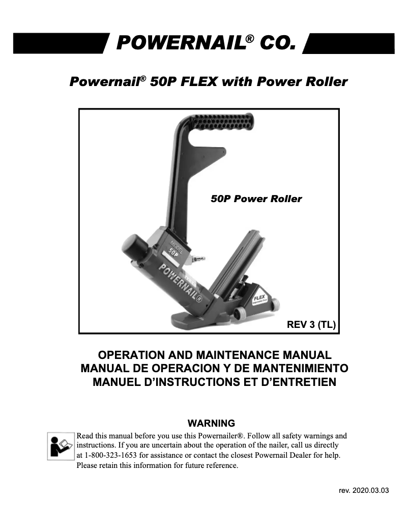 Page 1 de la notice Manuel utilisateur POWERNAIL 50P FLEX
