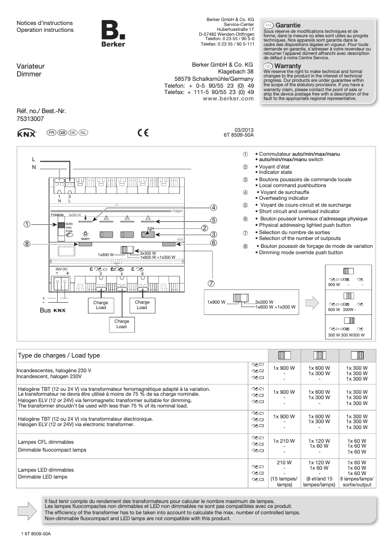 Image de la première page du manuel de l'appareil 75313007