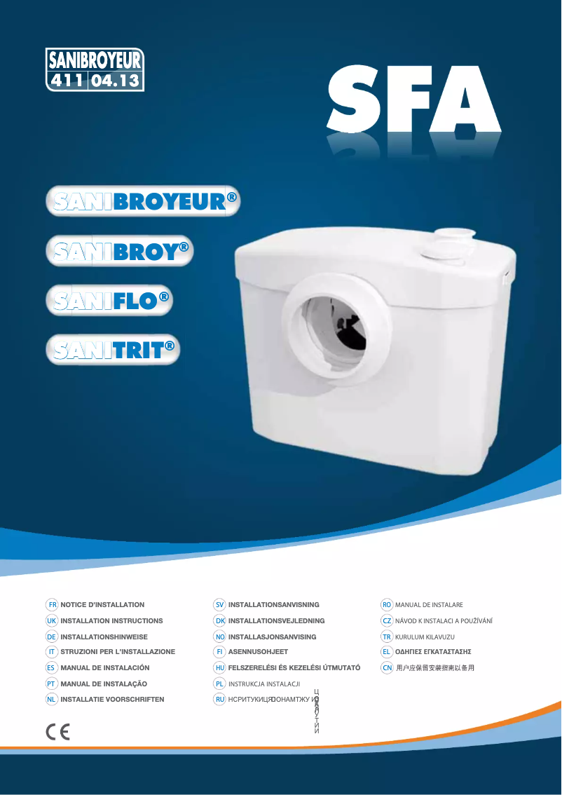 Image de la première page du manuel de l'appareil Saniflow