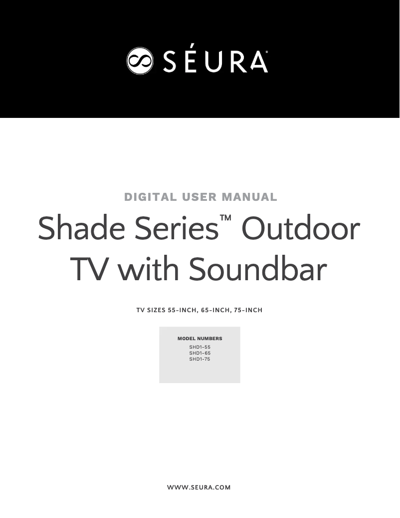 Page n°1 - Manuel utilisateur Seura Shade SHD1-55