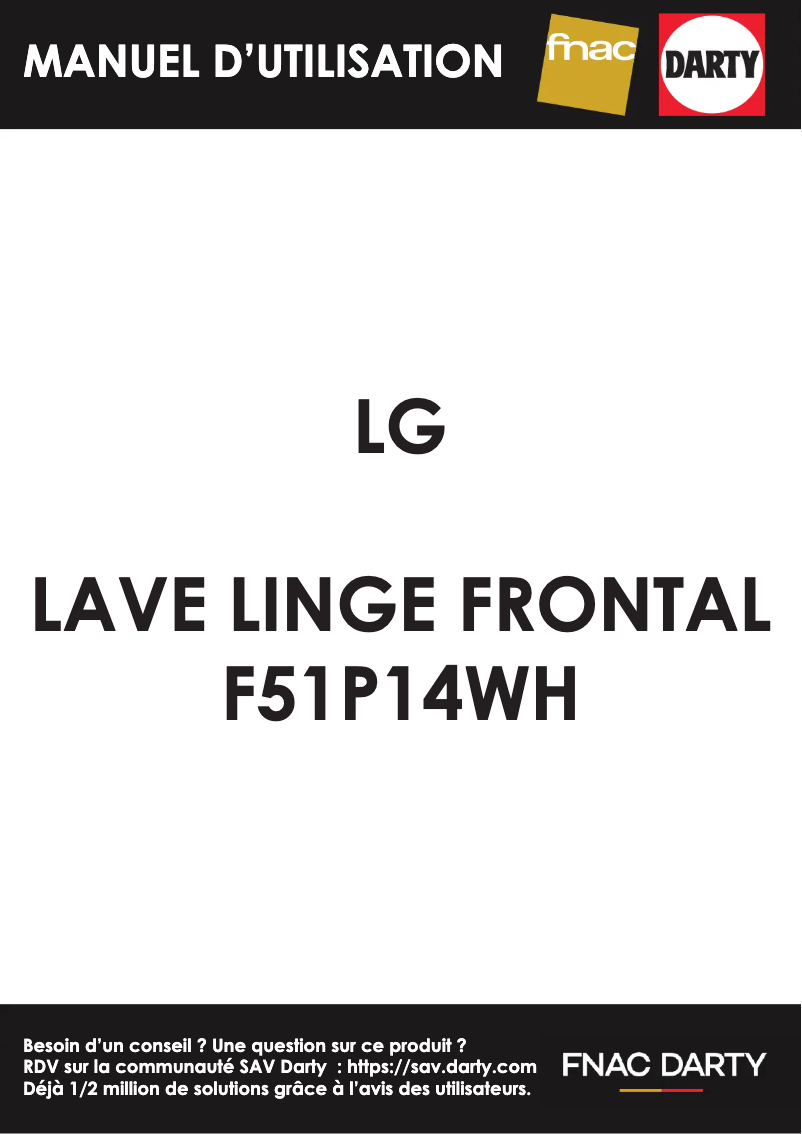 Page 1 de la notice Manuel utilisateur LG F51P14WH