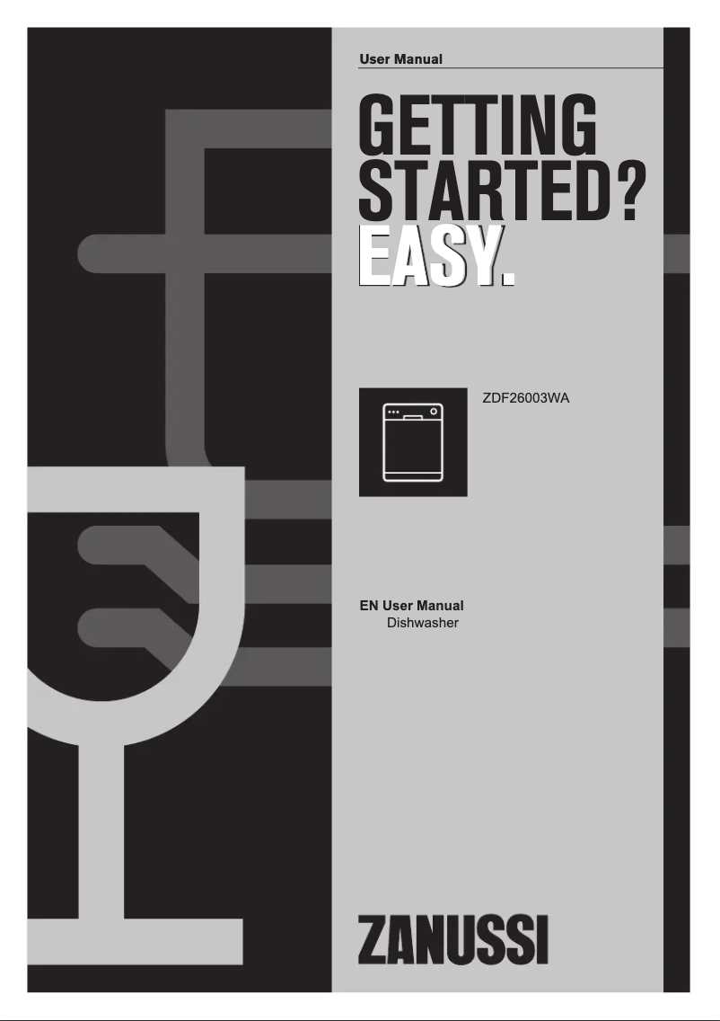 Page 1 de la notice Manuel utilisateur Zanussi ZDF26003WA