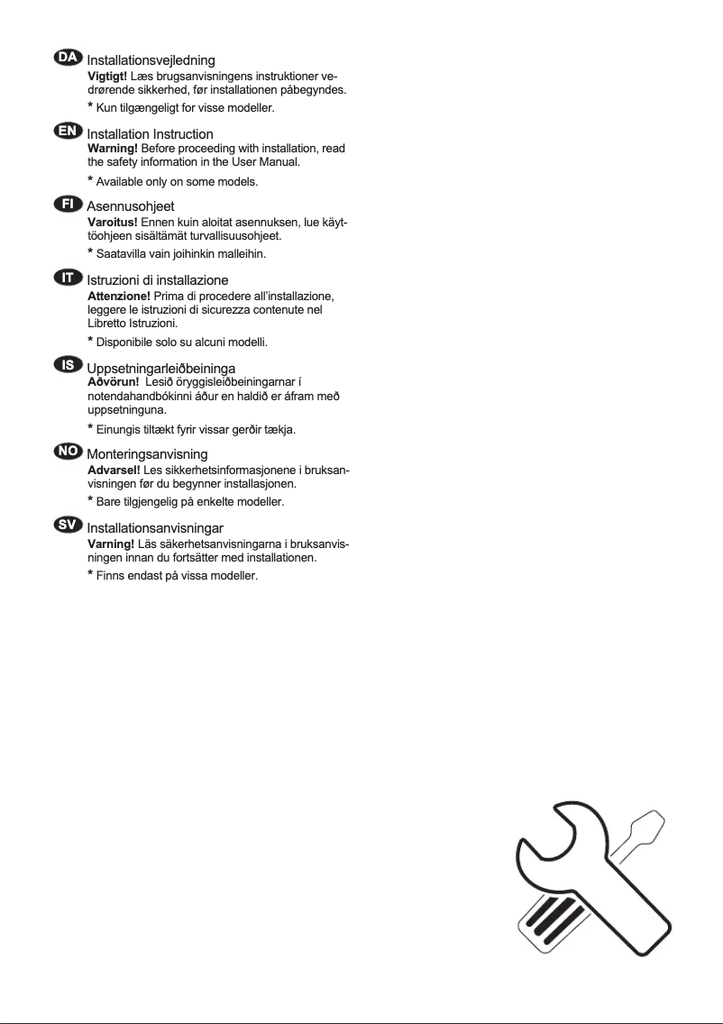 Page 1 de la notice Guide d'installation Electrolux ESA47310UW