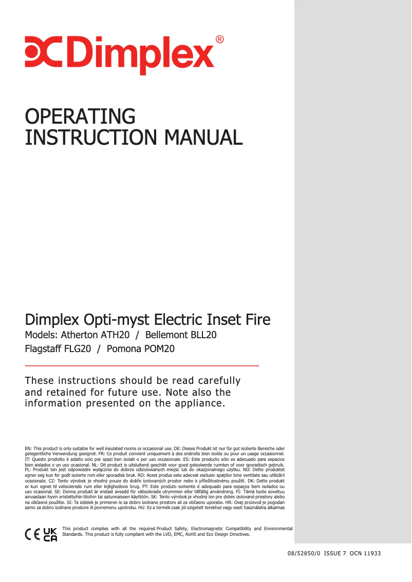 Page n°1 - Manuel utilisateur Dimplex BLL20