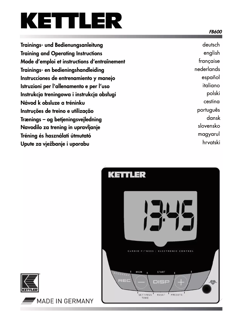Page 1 de la notice Manuel utilisateur Kettler Golf I LTG