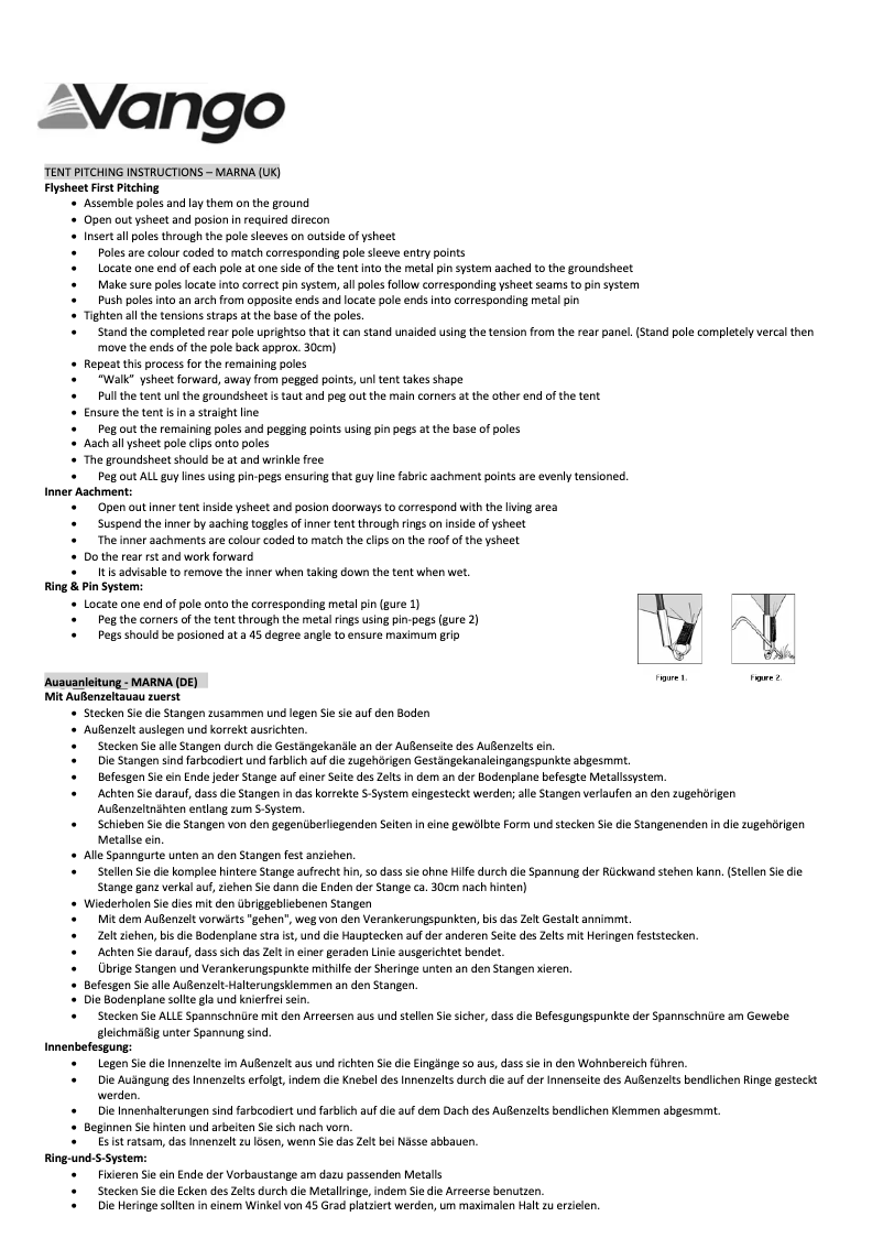 Image de la première page du manuel de l'appareil Marna 600XL
