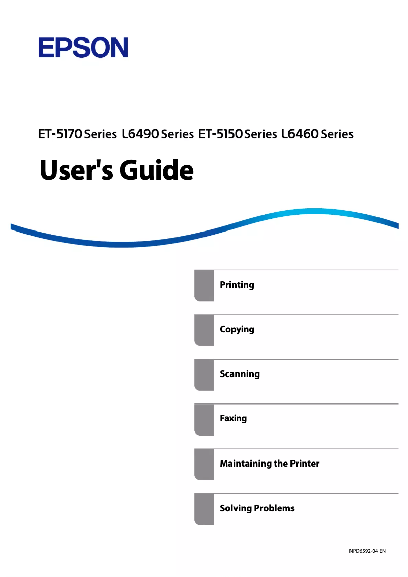 Image de la première page du manuel de l'appareil EcoTank L6498