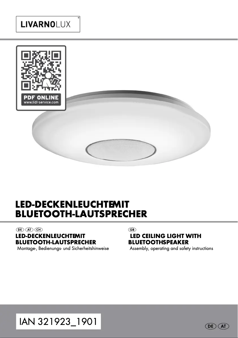 Page 1 de la notice Manuel utilisateur Livarno Lux IAN 321923
