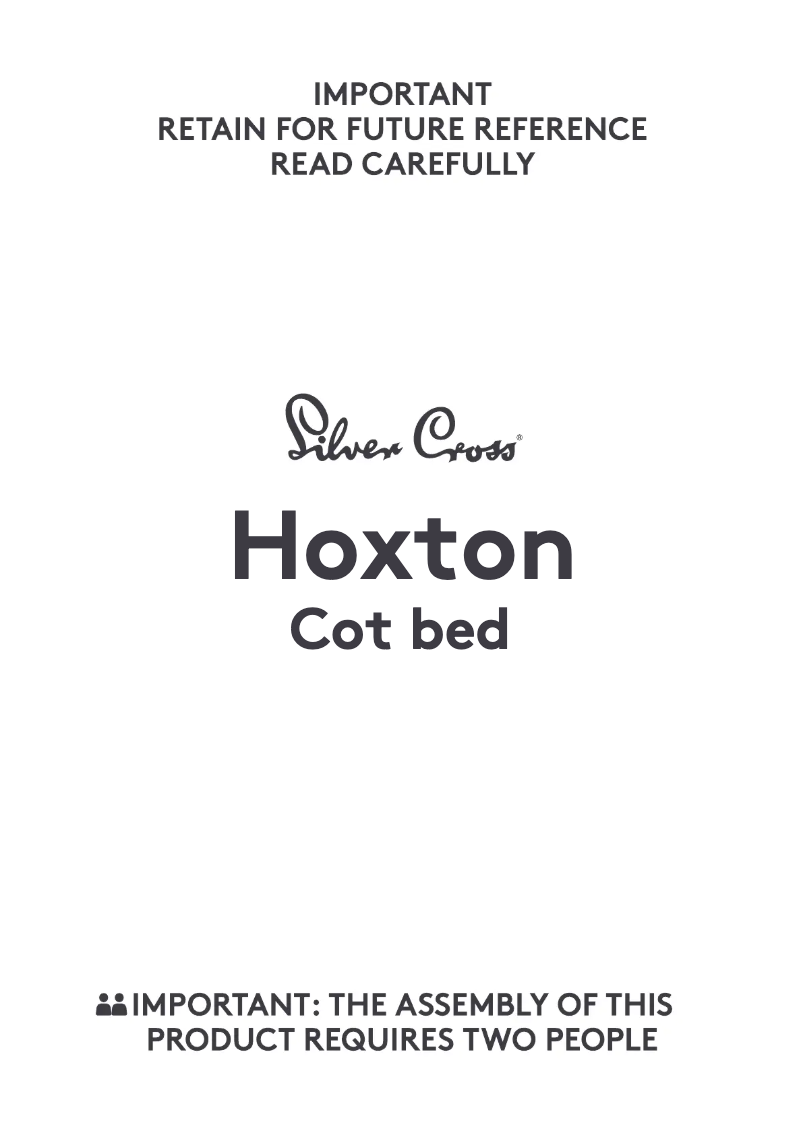 Page 1 de la notice Manuel utilisateur Silver Cross Hoxton Cot Bed