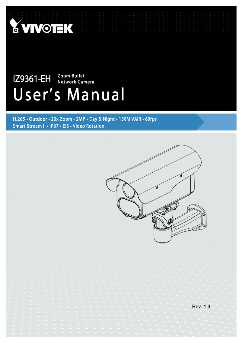 Page 1 de la notice Manuel utilisateur Vivotek IZ9361-EH