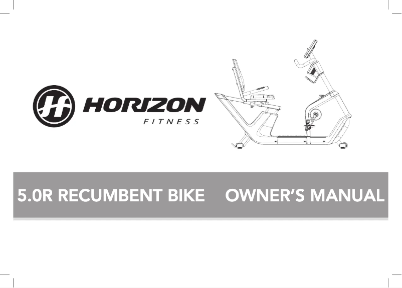 Page n°1 - Manuel utilisateur Horizon Fitness 5.0R