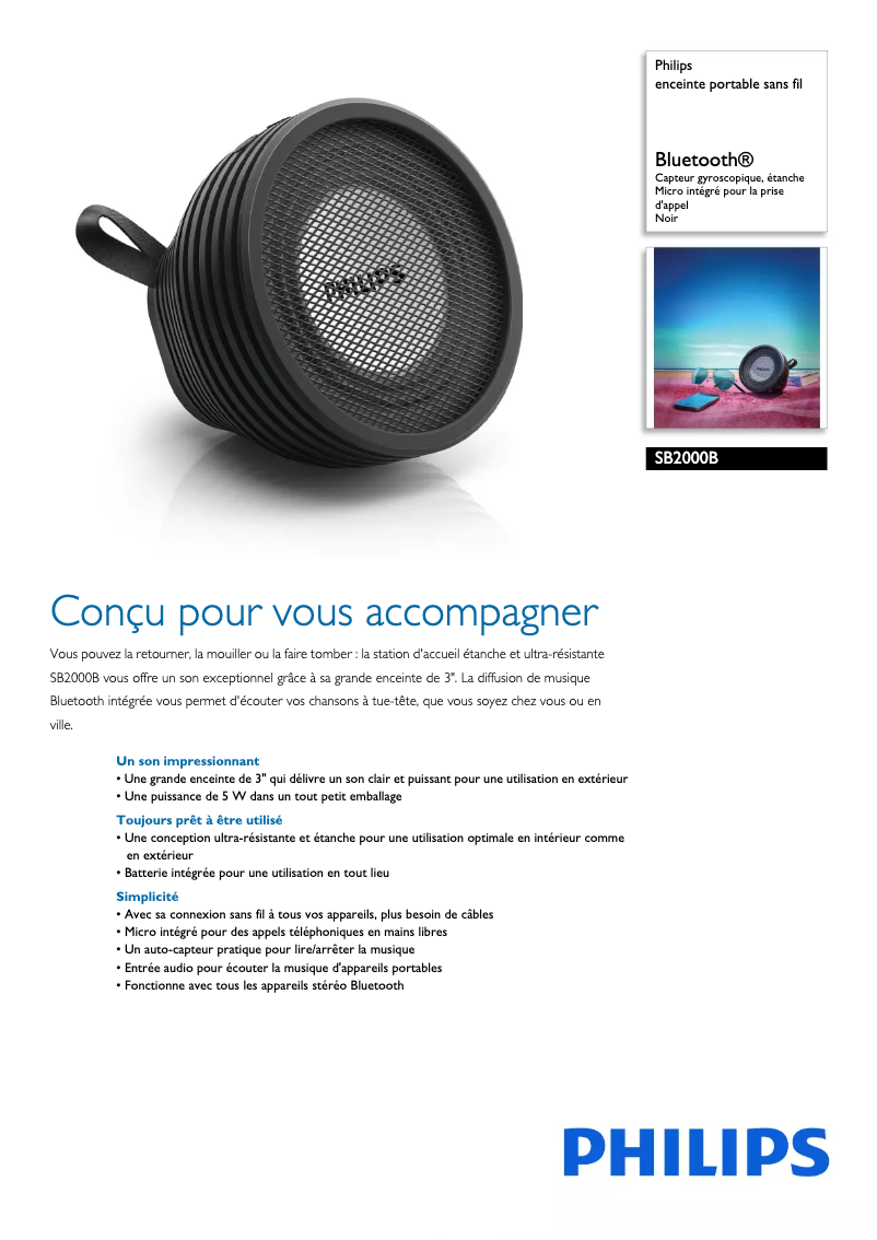 Image de la première page du manuel de l'appareil SB2000B