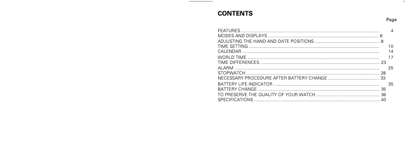 Page 1 de la notice Manuel utilisateur Seiko 6M15