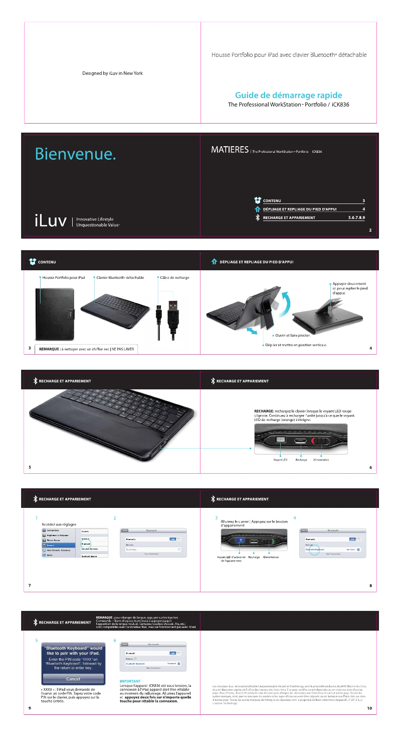 Page n°1 - Manuel utilisateur iLuv ICK836