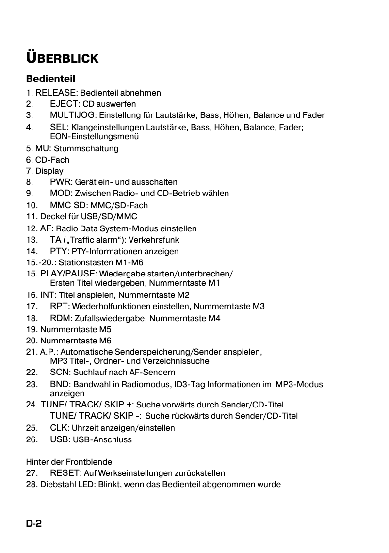 Page n°1 - Manuel utilisateur Medion MD 80877