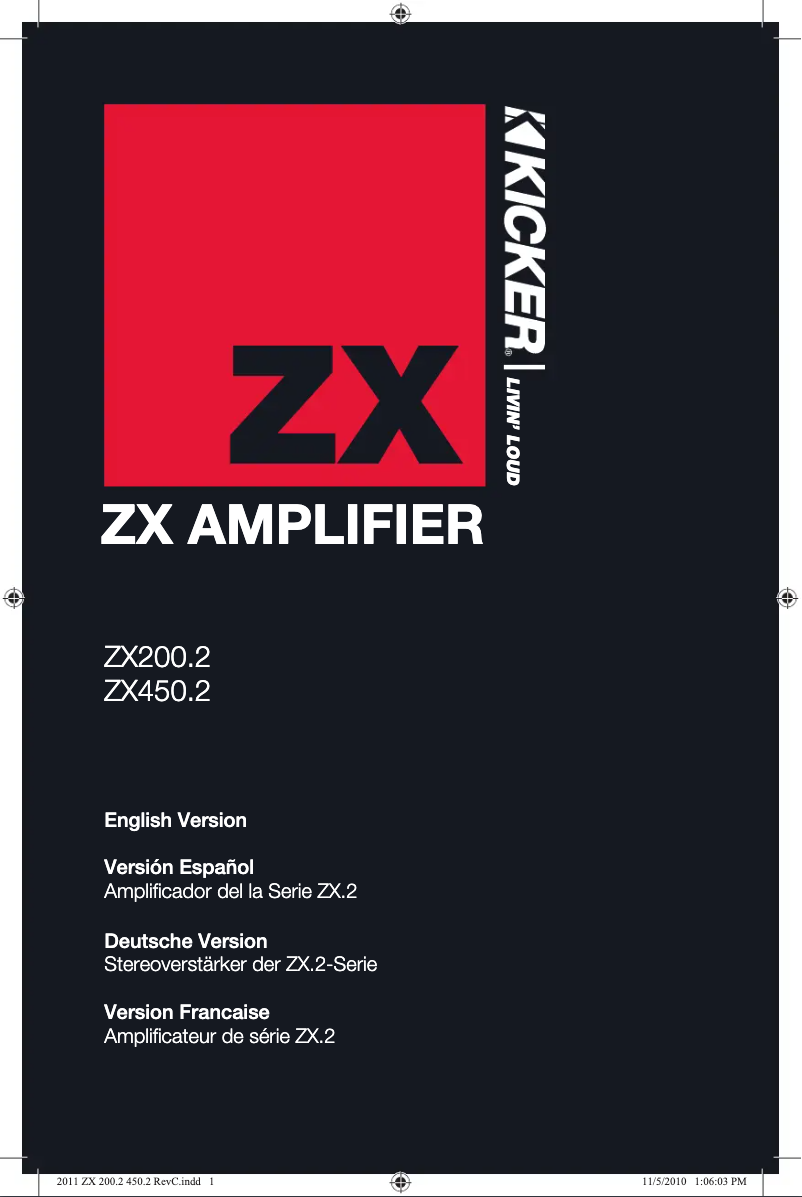 Image de la première page du manuel de l'appareil ZX200.2