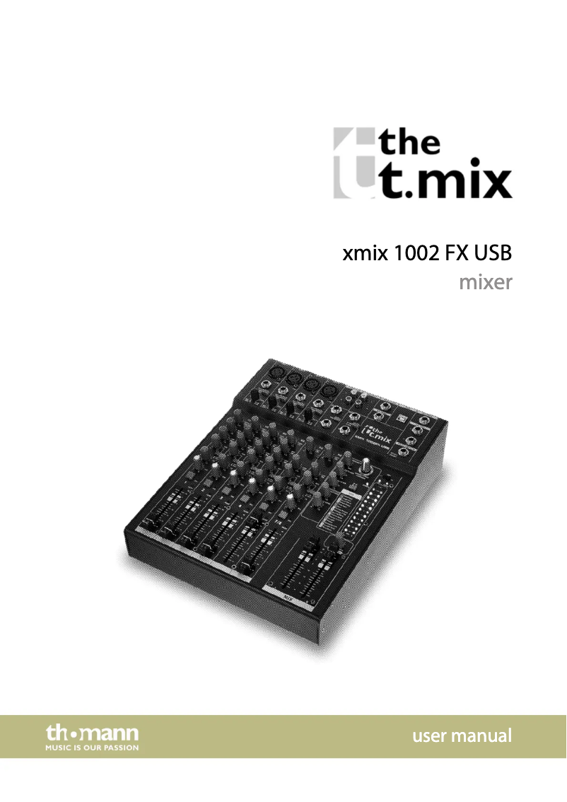 Page 1 de la notice Manuel utilisateur the t.mix xmix 1002 FX USB