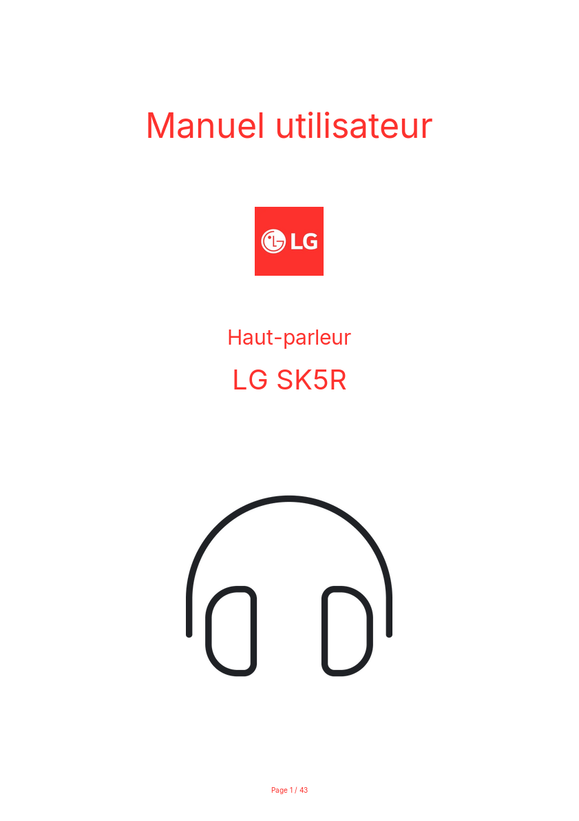 Page n°1 - Manuel utilisateur LG SK5R