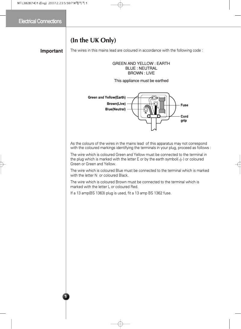 Page 1 de la notice Manuel utilisateur LG GW-C227BVQV