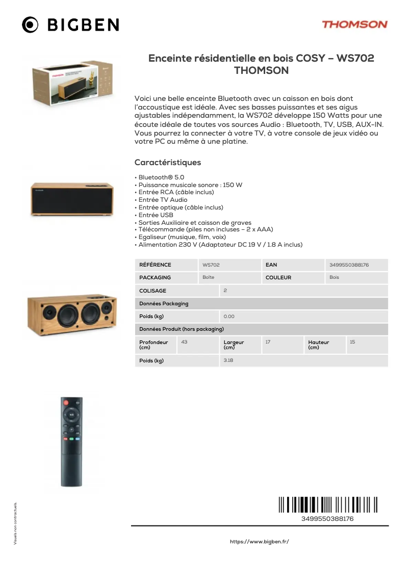 Image de la première page du manuel de l'appareil WS702