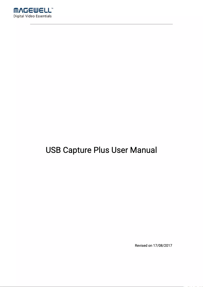 Page n°1 - Manuel utilisateur Magewell USB Capture Plus